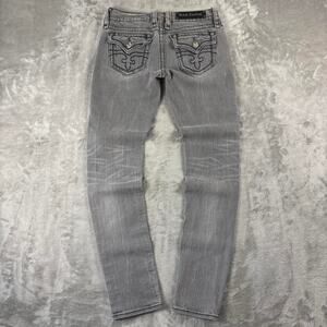 Rock Revival Women’s Gray Skinny Jeans Size 28 Low Rise Slim Fit Y2K